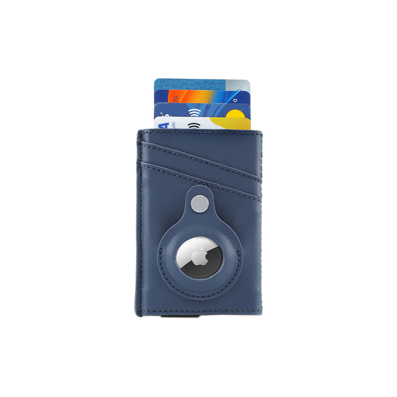 TROMSI - PU Card Holder with Air Tag - Navy Blue