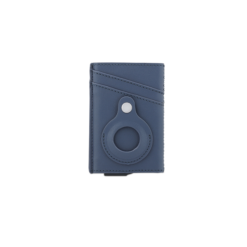 TROMSI - PU Card Holder with Air Tag - Navy Blue