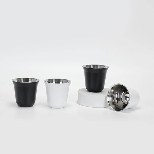 GAHWA - Hans Larsen Double Wall Stainless Steel Cup Set - White