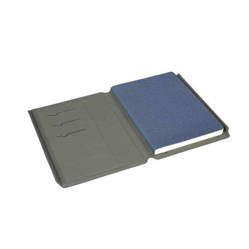 TESSIN - SANTHOME - Set of Notebook, Pen and Card Holder - Navy Blue