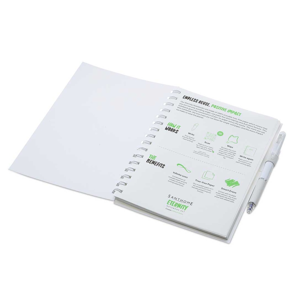 ETERNITY - Santhome Erasable Notebook & Pen Set (White)