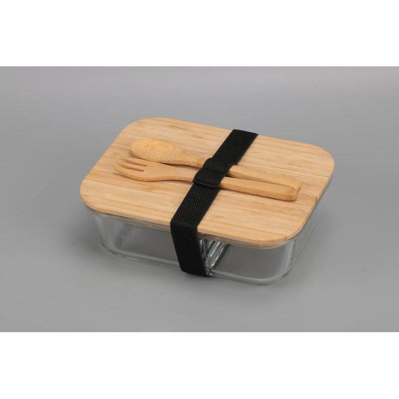 CORNETO - Hans Larsen Glass Lunch Box with Bamboo Cutlery Set