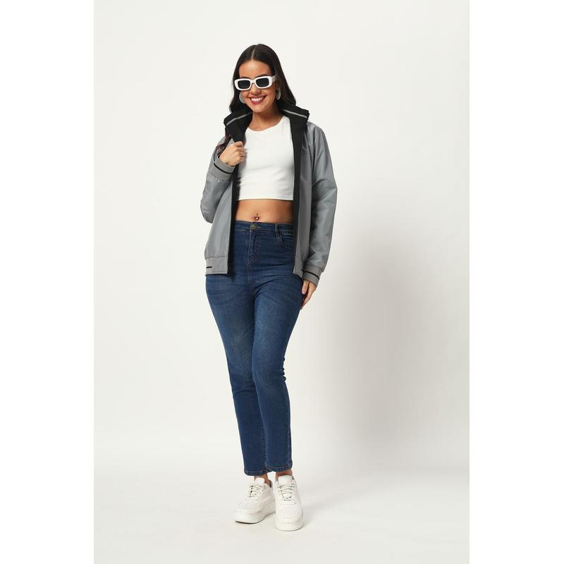 VARSITY - SANTHOME Women's Lightweight Reversible Bomber Jacket