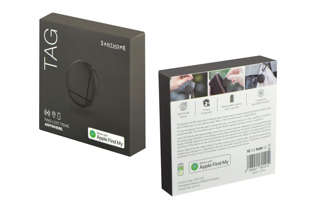 Santhome® TAG - Smart Worldwide Item Tracker (Apple MFI-certified)