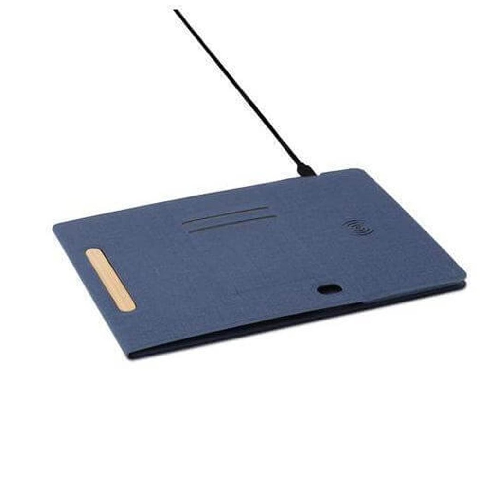 BLACE - CHANGE ZERO Recycled PU 15W Wireless Mousepad & Desk Organizer - Navy Blue