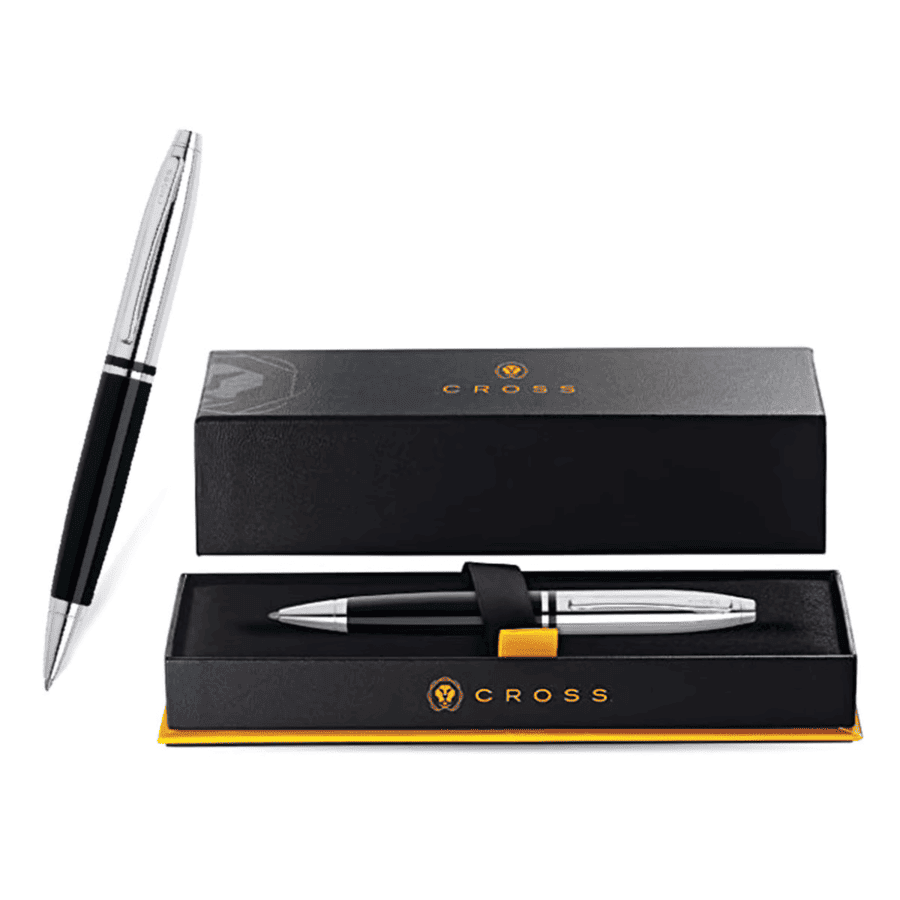 Cross Calais™ Chrome/Black Lacquer with Polished Chrome Appointments Ballpoint Pen