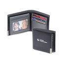 NIORT - Men's Billfold PU wallet with flip pocket - Black / Grey