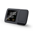 RISE - Giftology Digital Alarm Clock Wireless Charger - Black