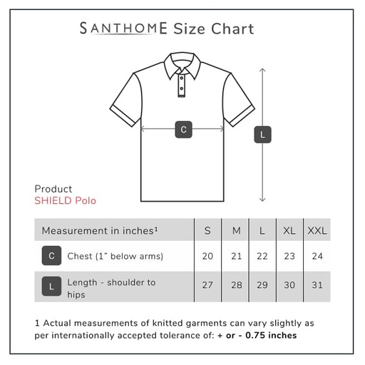 SANTHOME SHIELD Polo Shirt with Heiq Viroblock Tech (Anti-viral)