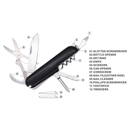 SALO - 12 in 1 Multi Function Tool - Black