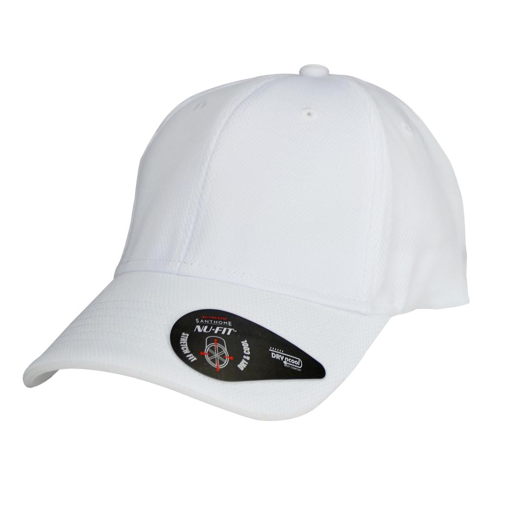 Santhome Nu-Fit® Performance Stretch-Fitted Cap – White / White