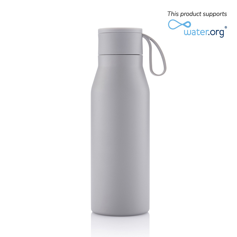 NEBRA – CHANGE Collection Vacuum Bottle with Loop – 600ml – Grey