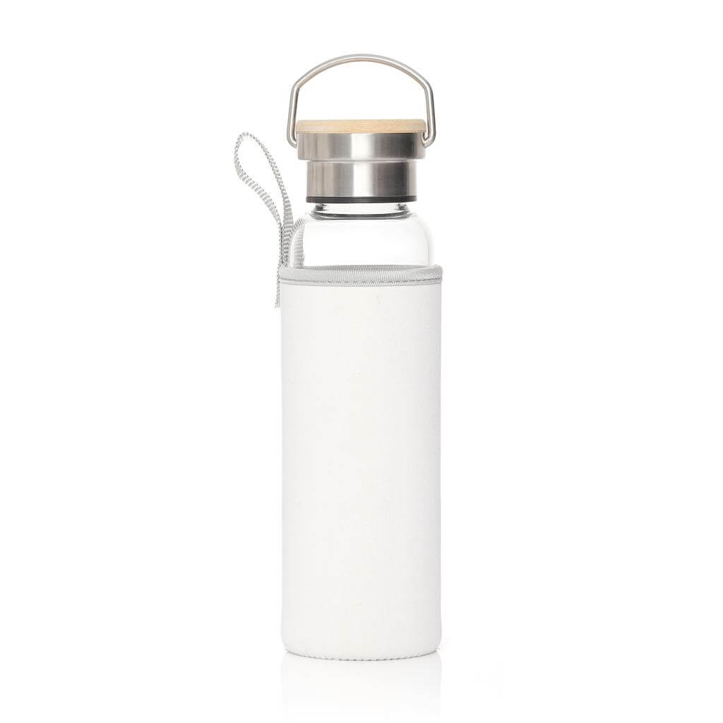 FLOHA – Hans Larsen Borosilicate Glass Bottle with Neo Sleeve – White