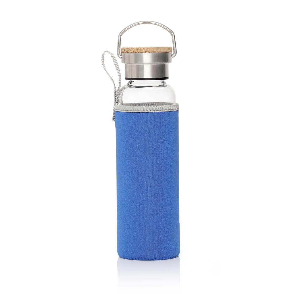 FLOHA – Hans Larsen Borosilicate Glass Bottle with Neo Sleeve – Royal Blue