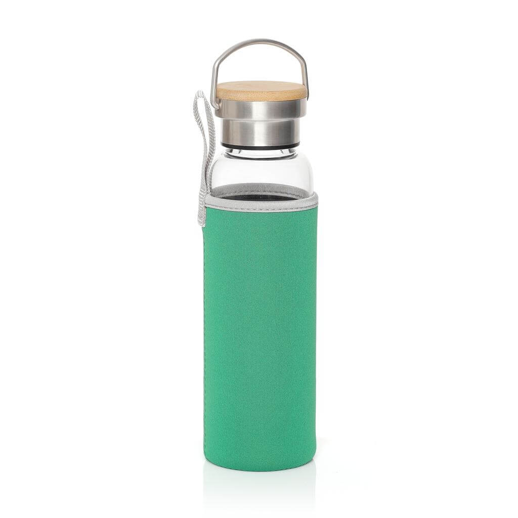 FLOHA - Hans Larsen Borosilicate Glass Bottle with Neo Sleeve - Green