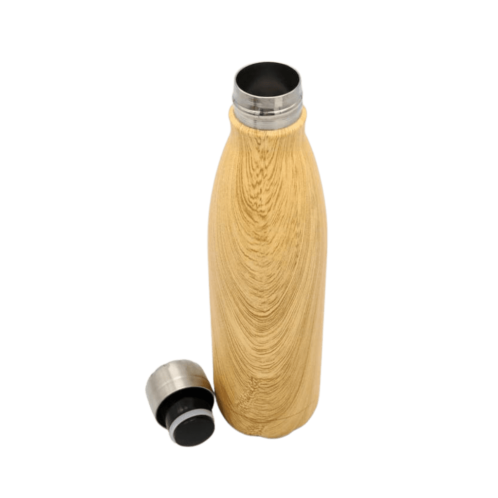 GEYER - Hans Larsen Stainless Steel Water Bottle with Wood Print - Yellow