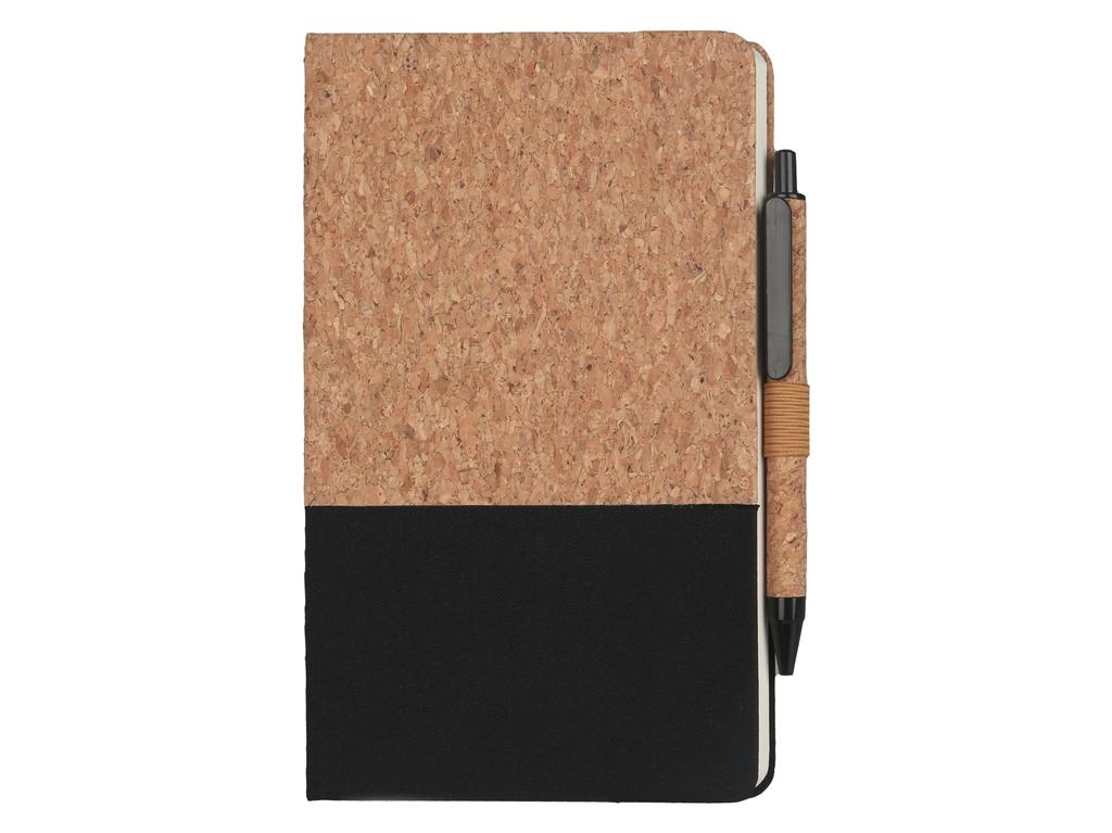 BORSA – eco-neutral A5 Cork Fabric Hard Cover Notebook and Pen Set – Black