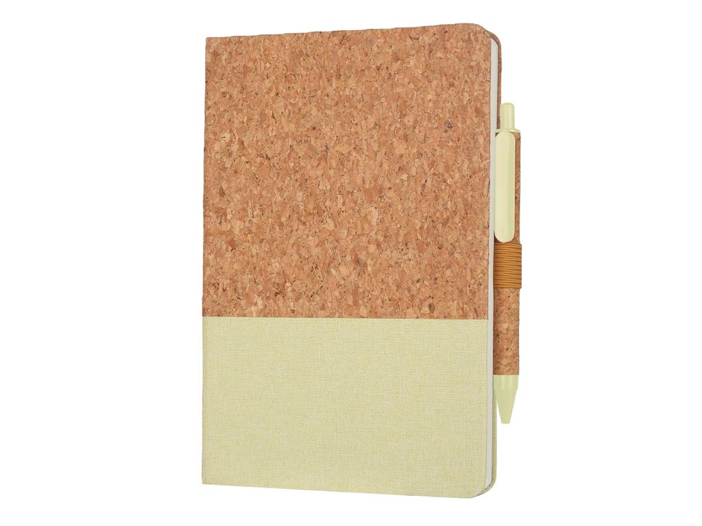 BORSA – eco-neutral A5 Cork Fabric Hard Cover Notebook and Pen Set – Green