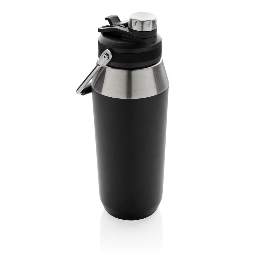 USLAR – Hans Larsen Vacuum Bottle with Solid Handle and Dual Lid – 1L – Black