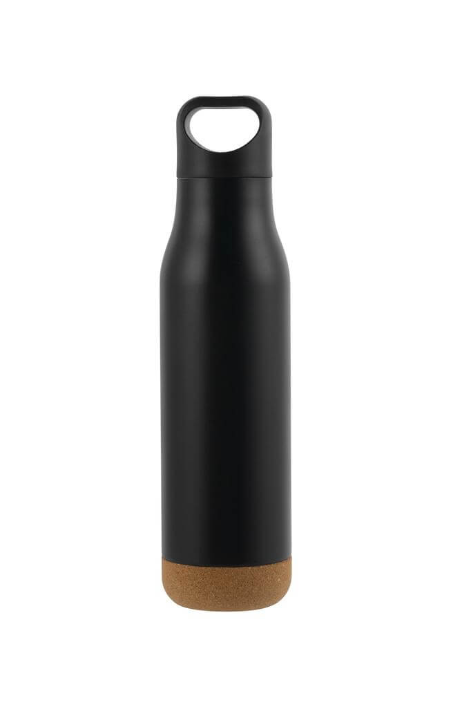 CREIL – Giftology Insulated Water Bottle with Cork Base – Black