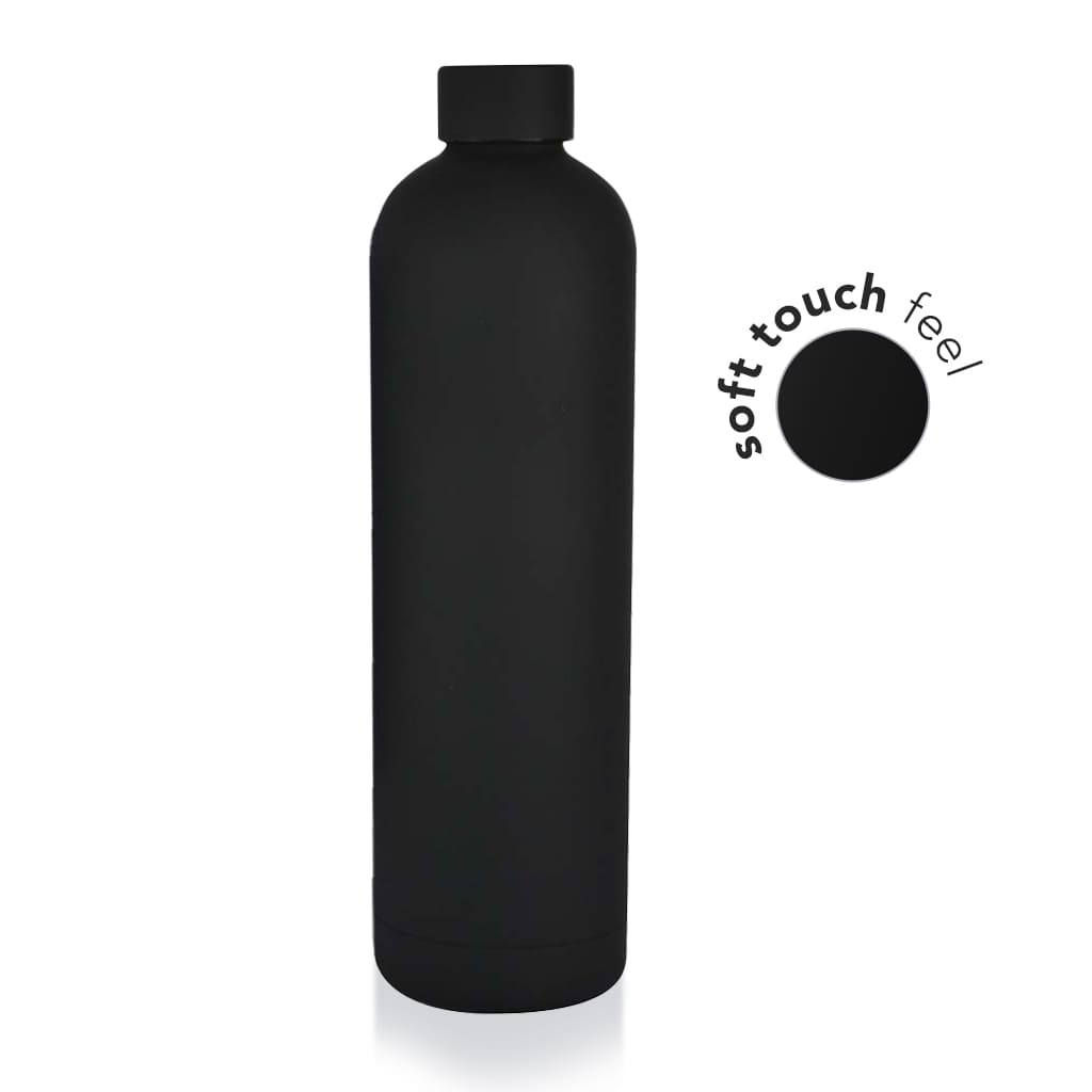 GRIGNY – Soft Touch Insulated Water Bottle – 1000ml – Black