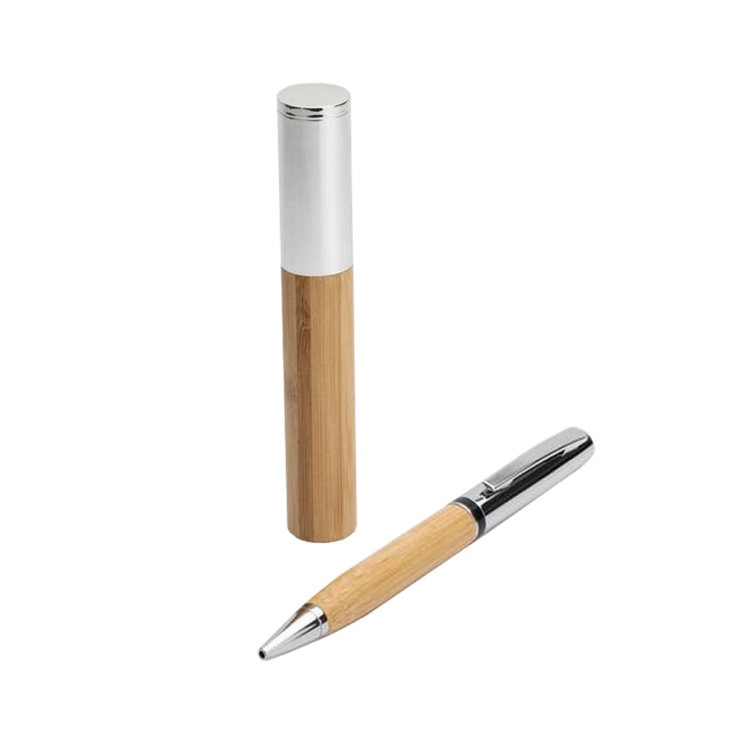 ATCA – eco-neutral Metal Pen with Bamboo Barrel – Natural