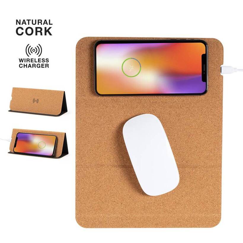 DEBNO – Giftology Cork Mouse Pad with 15W Wireless Charger