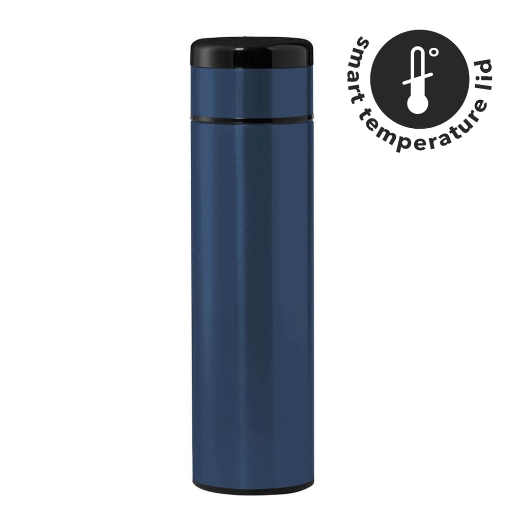 KOVEL – Giftology Double Walled Insulated Flask with Temperature Lid – Navy Blue