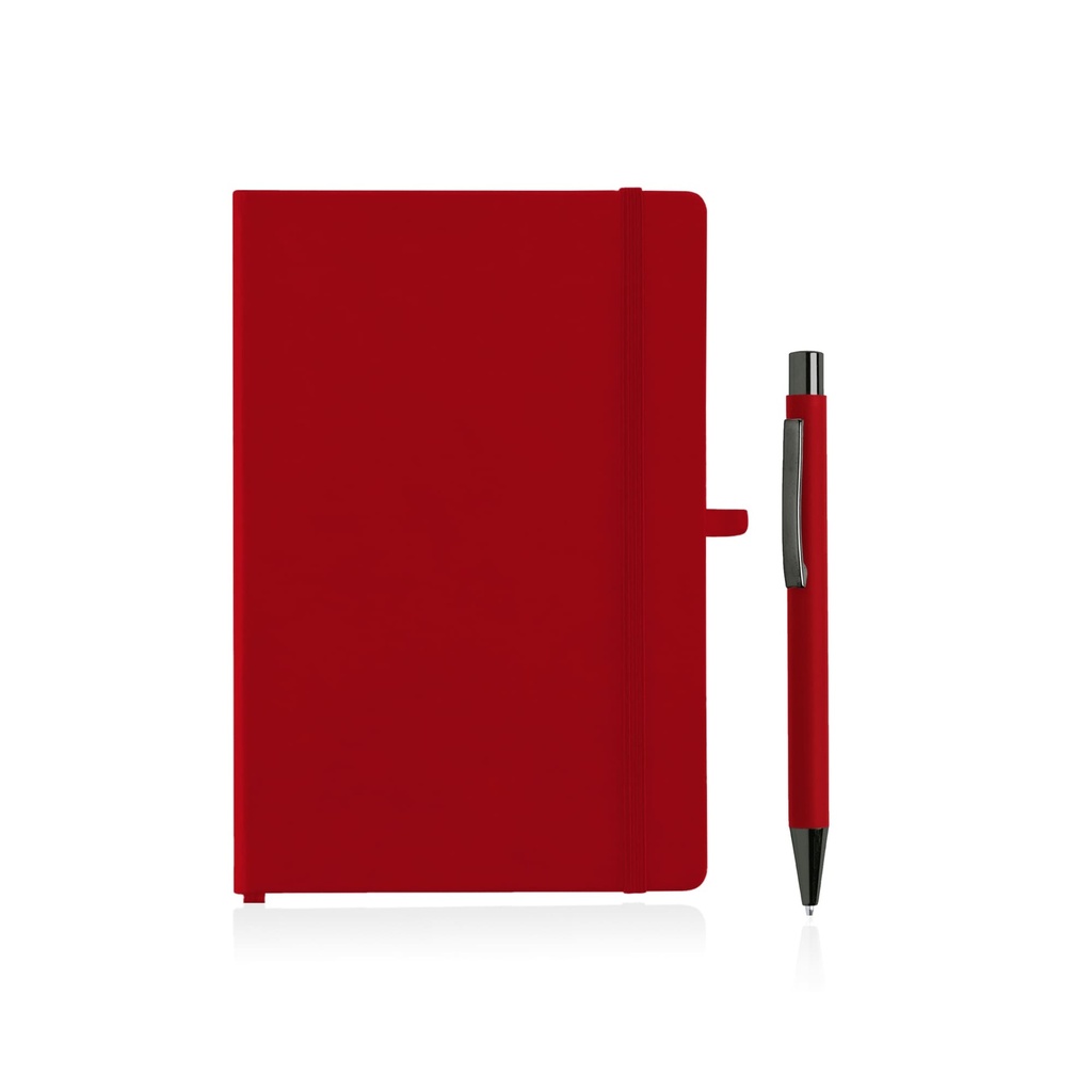 BORNA – Giftology A5 Hard Cover Notebook and Pen Set – Red