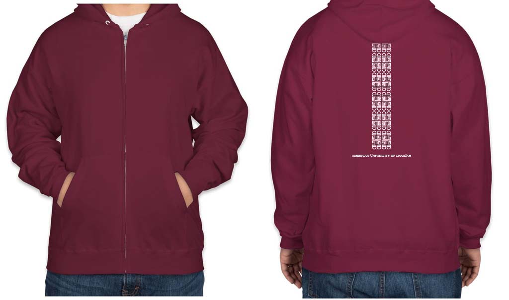 Sweatshirt Hoodie Fleece (zip up style) (unisex) - Burgundy