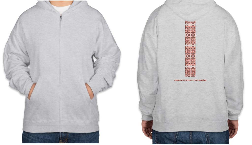 Sweatshirt Hoodie Fleece (zip up style) (unisex) - Grey