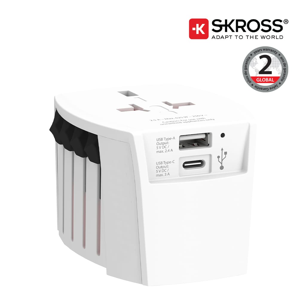 SKROSS World Travel Adapter MUV USB (AC) – USB & Type C ports