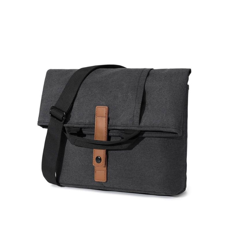 LORETTO – SANTHOME 2-in-1 Messenger & Tote Bag – Black