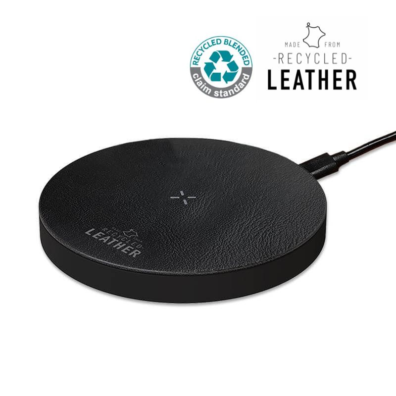 ANZIO – Recycled Leather 15W Wireless Charger – Black