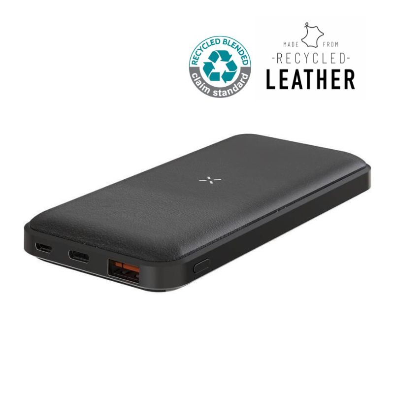 ALBECK – Recycled Leather 10000mAh PD Powerbank – Black