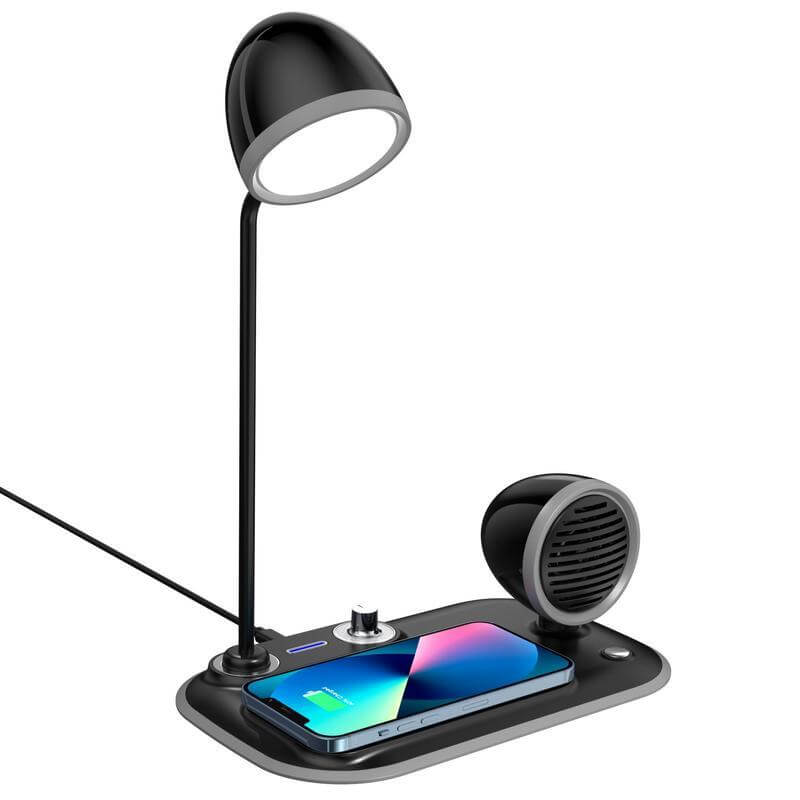 VEERE – @memorii 3 in 1 Wireless Charger Lamp with Speaker – Black