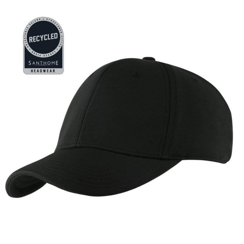 TITAN – Santhome Recycled 6 Panel Adjustable Cap – Black