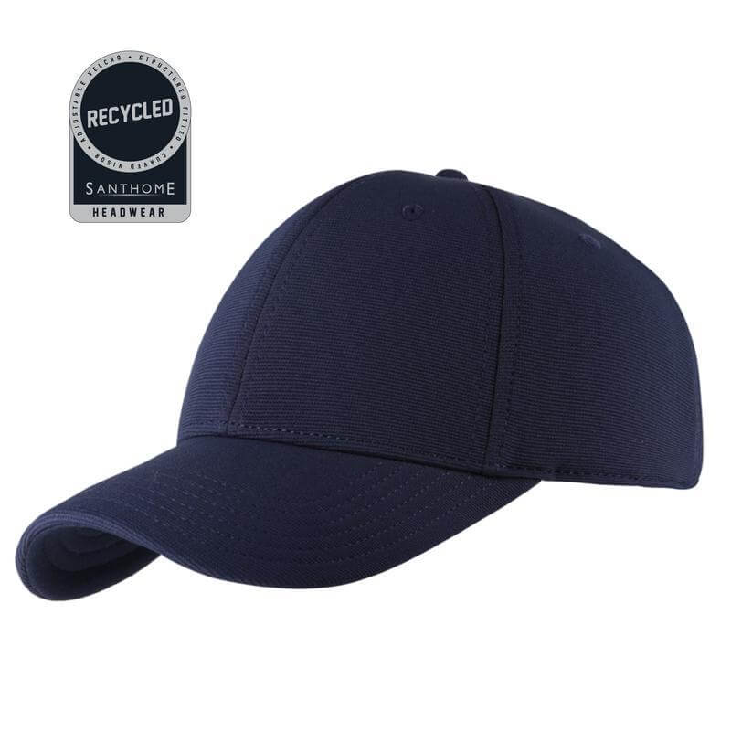 TITAN – Santhome Recycled 6 Panel Adjustable Cap – Navy Blue