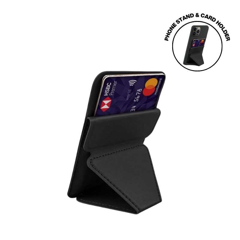 Odda - Mag Card Holder With Phone Stand - Black 