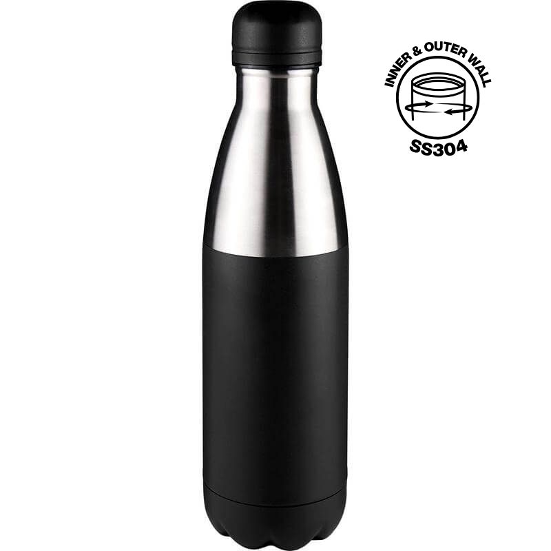 HOPA – Hans Larsen Double Wall Stainless Steel Water Bottle – Black