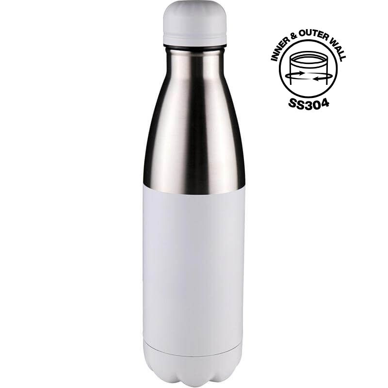 HOPA – Hans Larsen Double Wall Stainless Steel Water Bottle – White