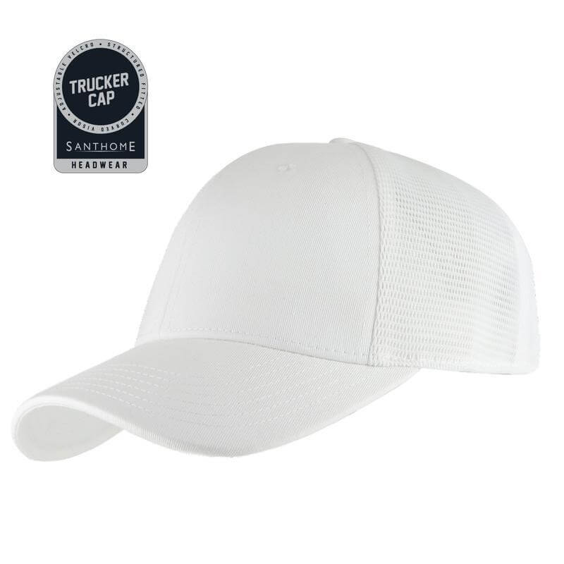 SWIFT - Santhome 6 Panel Trucker Cap - White