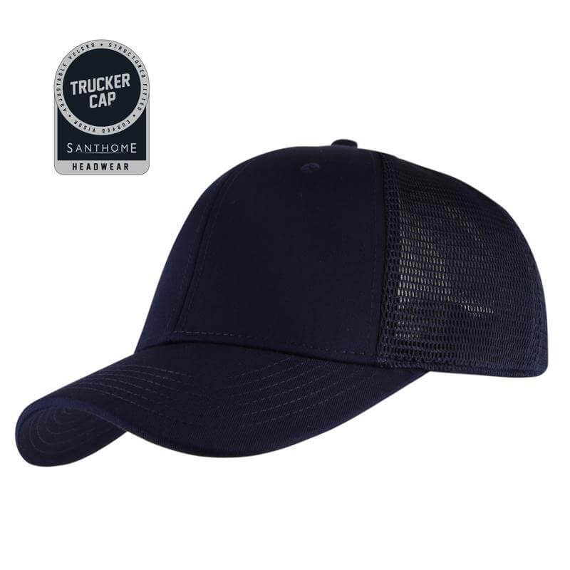 SWIFT – Santhome 6 Panel Trucker Cap – Navy Blue