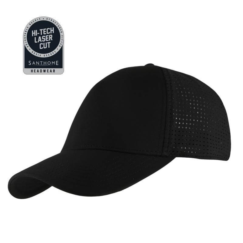 ACE – Santhome 5 Panel DryNCool® Sports Cap – Black