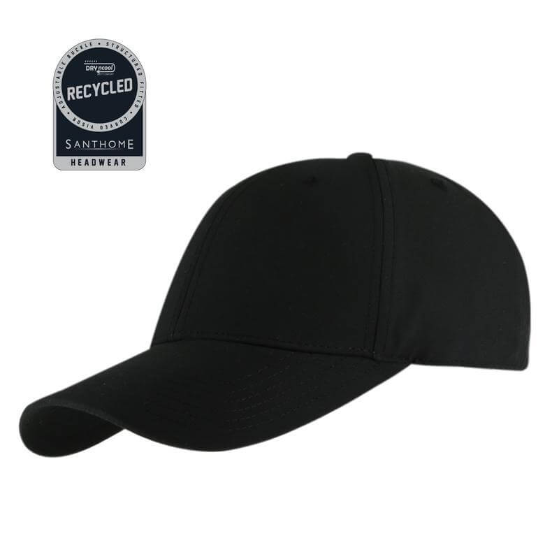 ULTRA – Santhome RPET 6 Panel DryNCool® Sport Cap – Black