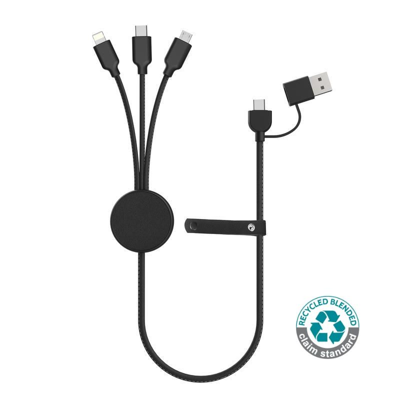 KOPER – @memorii Recycled 6-in-1 Charging Cable – Black