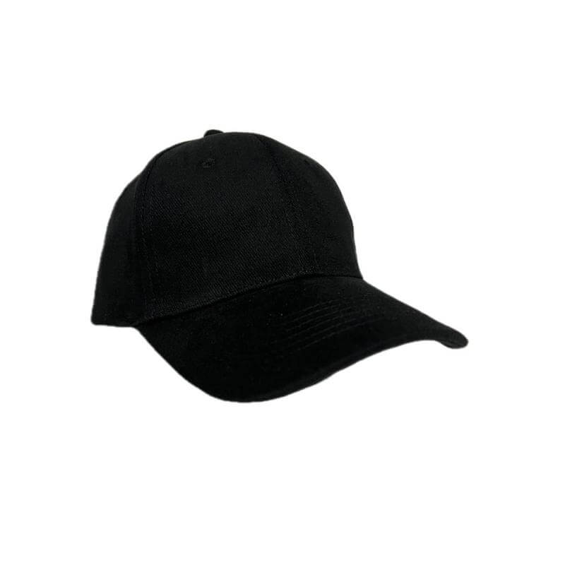 TARTU - 6 Panel Heavy Brushed Cotton Cap - Black