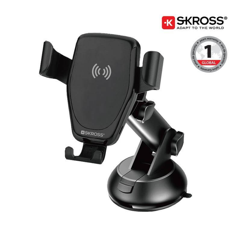 SKROSS Car Holder & Wireless Charger – Black