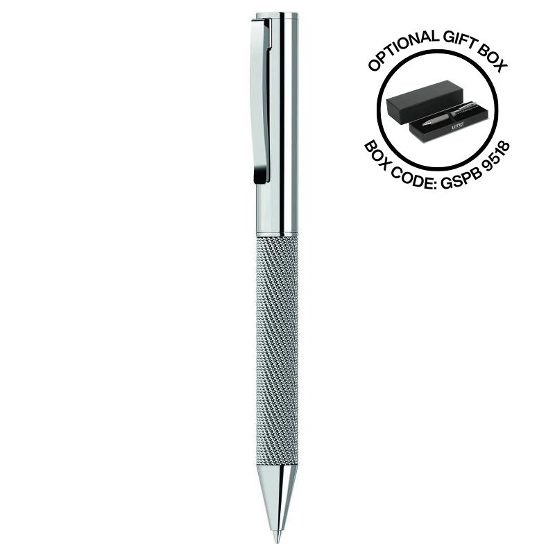 UMA – MESH Premium Metal Ballpoint Pen – Silver