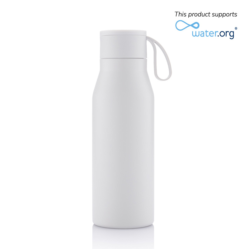 R-NEBRA – CHANGE Collection Recycled Stainless Steel Vacuum Bottle – White